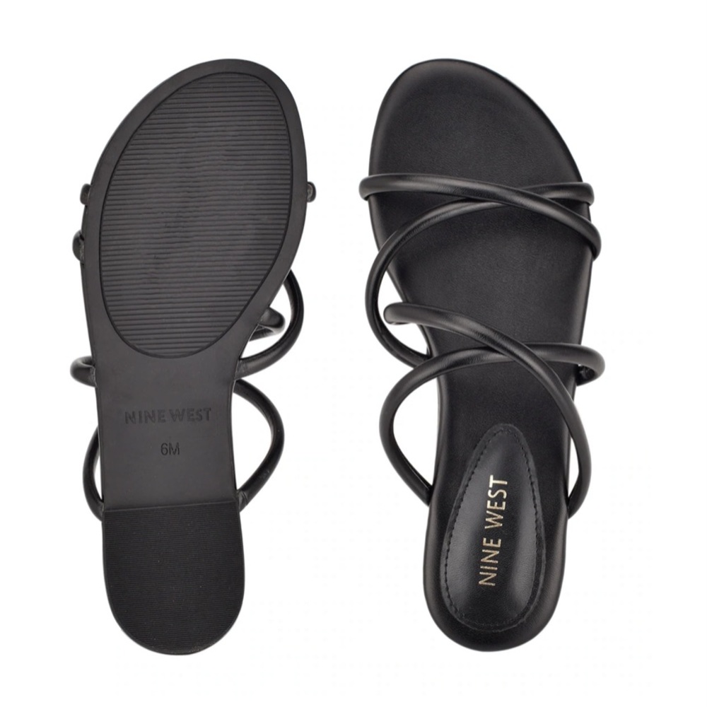 BRAND NEW NINE WEST BEVA BLACK SANDALS